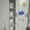 Student dormitory use steel multi-color wardrobe sliding open door cabinet H1850XW900XD500mm