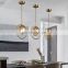 EUROPEAN modern simple glass and Iron plating gold pendant light for decorate