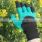 Hot sale waterproof 4 ABS claw garden gloves with digging and planting safety gloves for gardening