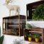 Modern Aesthetic Decorative Wooden Crates  with Wall Mounts and Cutout Handles