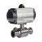 COVNA 1 inch 3 Way Tri Clamp Sanitary 304 Stainless Steel Pneumatic Actuated Food Grade Ball Valve