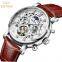 KINYUED J026 Men Automatic Mechanical Watches Leather Strap Fashion High Quality wrist watches for men