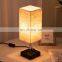 Amazon cross-border simple square linen table light pull switch bedside lamp USB charging table lamp