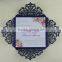 Romantic Peach Flower Navy Blue Laser Cut Dinner Invitation Card