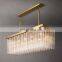 Cielo Modern Linear Chandelier Large American Glass Tube Brass Lamp LED Light Source for Hotel Dining Restaurant Decor