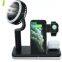 Portable Folding Mobile Phone Stand with Fast 15W Wireless Charger LED Light Multi-Function Fan for Smart Phones and Earbuds