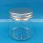 Plastic PET clear jar with aluminum cap