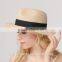 Custom Panama Hat Straw Hat Ribbon & Rope Accessory Type Flat Brim Sombrero Plain Dyed Pattern