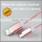 China Market hot products Nylon fabric braided micro usb cable,usb data cable, usb cabel for iphone charger