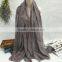 Wholesale Long Large Lace Brim Plain Cotton Linen Scarf Fashion Hijab 2016 Quality Choice