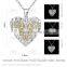 2016 hot selling amber necklace with heart shaped locket luminous stone pendants