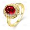 KZCR291 18K Gold Jewerly Zircon Ruby Ring For Women