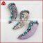 Wholesale Fashion leather horn necklace, hand make genuine leather stone tusk horn necklace with turquoise beads paved