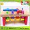 Deluxe Toddler Toy 8 Smile Face Baby Play Wooden Hammer Bench