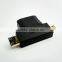 Portable female hdmi to male mini hdmi connector with ethernet data transmission