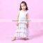 wholesale price new model cheap girl dress kid White color with sleeveless fashion summer girls dress