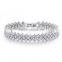 18K White Gold Plated AAA Clear Cubic Zircon Bracelet Bangle European Vintage Charm Bracelet