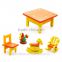 3D Assembling Mini Furniture Rocking Horse Rocking Chair And Table Set For Kindergarten Wooden Toy