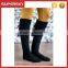 C05-1 Black Thick Cable Knit Knee Boot Socks With Fold Over Cuff Women Knitted Thigh High Leg Warmers Knitting Boot Socks