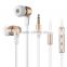 Wallytech W805 Metal in Ear Earphones with Built-in Mic Tangle-free Wired Headset Earbuds with 3-button Volume Control