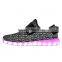 Candy Color Kids Led Light up Sneakers Flyknit Buckle up Kids Electric Led Sneakers Cheap Kids Shoes for Wholesale