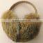 Latest design women earmuff with leather headband real raccoon fur ear warmer