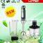 colorful LED light shining stainless steel hand blender