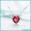 Fashion Jewelry Wholesale 2016 Sterling Silver Crystal Heart Pendant Necklace,Micro Pave Zircon Necklace