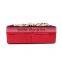 red italy brand diamond flowers hollow Ballot lock luxury handbag evening bag-in-box (C157)