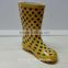 elegant yellow kids rubber rain boots with dots print