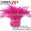 ZPDECOR Wholesale Bleached Dyed HOT PINK Strung Chinese Rooster Saddle Feather