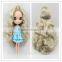 High quality long deep curly dark blonde neo blythe doll wigs