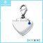 Sapphire Birthstone Heart Charm in Sterling Silver (September)