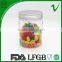 PET candy empty round clear 8 oz plastic jars