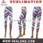 OEM 1pcs MOQ custom digital printed Anti-Bacterial seamless fashion brand name leggings