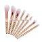 8pcs vacuum coating metal bling rose gold makeup brush wholesale