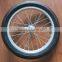 black color line pattern flat free tire bicycle wheels 16 inch tubeless bicycle tyres