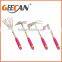 4pcs kids garden tools set floral printing shovel,rake,fork with plastic handle