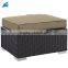 Outdoor rattan wicker ottoman stool