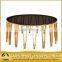 fancy black glass Champagne Gold coffee table for hotel