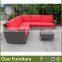 2016 Fashion style lucky red garden patio rattan furniture sofa set