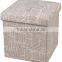 Ployester Linen Collapsible Storage Ottoman With Cover