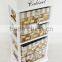 shabby chic home furniture wooden cabinet with wicker drawers