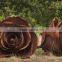 famous metal art theme park flora large roses garden corten steel sculpture