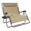Outdoor 2 Person Double Wide Beige Folding Zero Gravity Chair