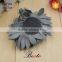 Decorative custom laser grey shoe leather flower for women shoes