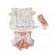 New arrival baby girl open shoulder top shorts outfits,pompom top set