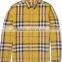 Men's floral print casual shirt with blue attached inside collar and cuff