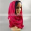 Pure color polyester scarfs Muslim Hijab with pearls
