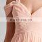 Fancy Chiffon Sweetheart Ladies Maxi Dress with Ruched Sleeves